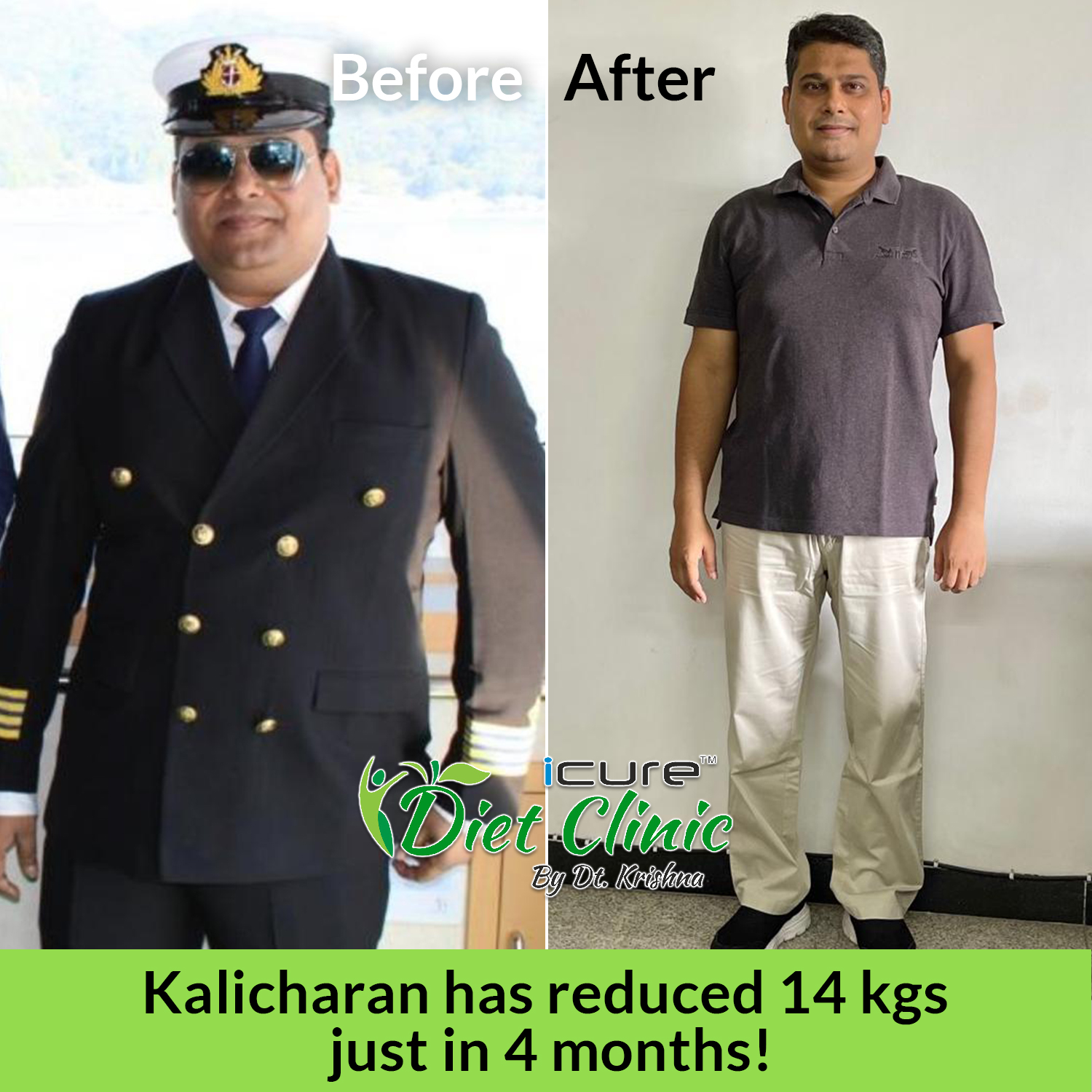 Kalicharan reduced 14 kgs in 4 months
